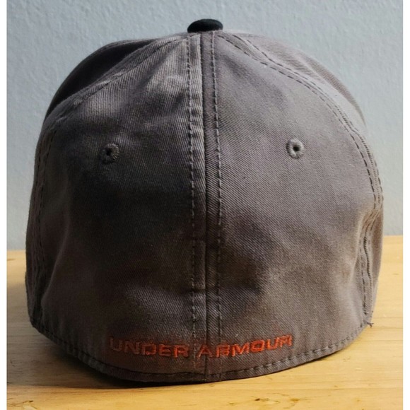 Under Armour Hat Adult Size Gray Black Bill Adjustable Hat Cap - Picture 4 of 6
